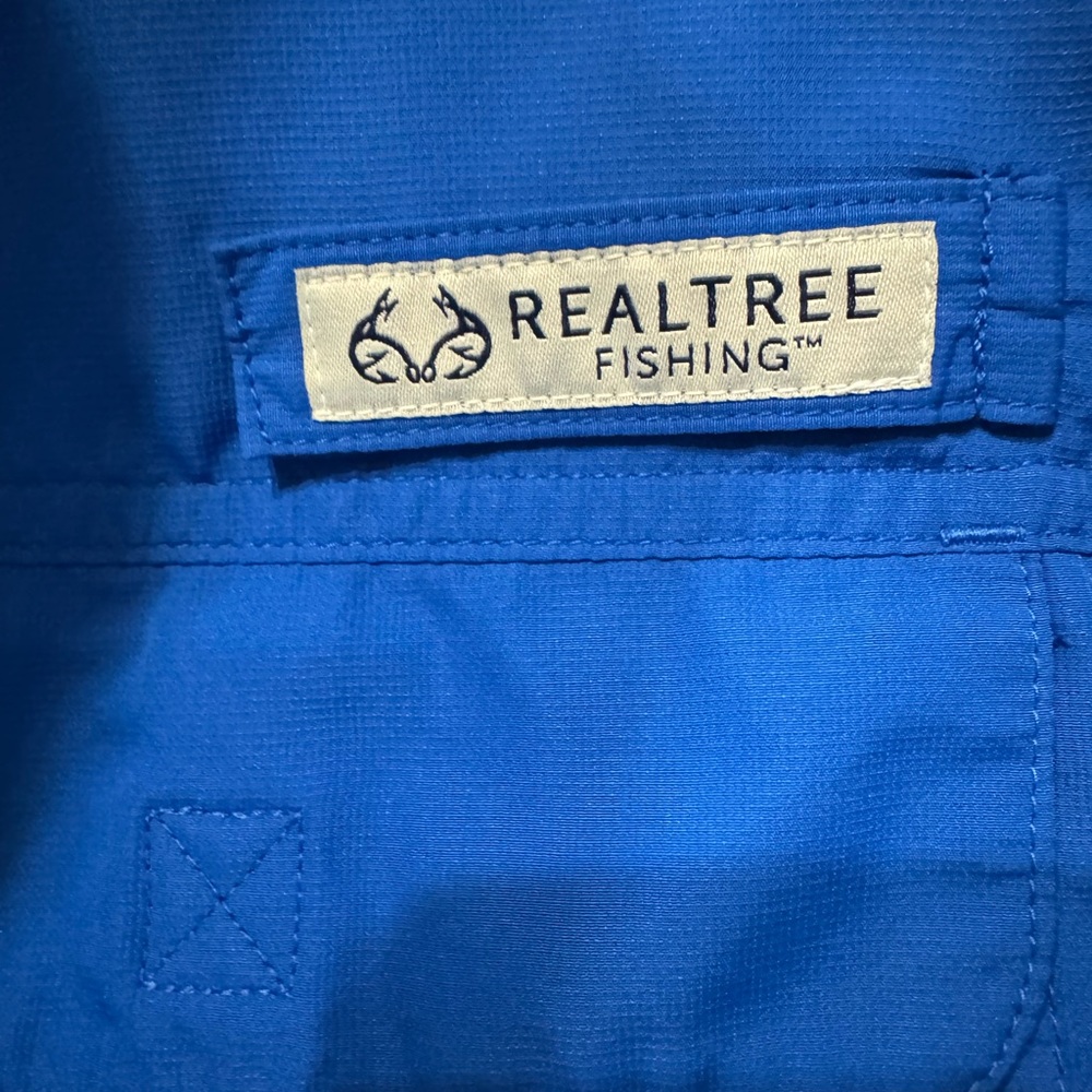 Men’s Realtree Fishing Vibrant Blue Casual Button Down Shirt XL - Picture 3 of 12